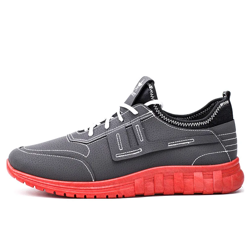 Fashion men Casual Shoes Outdoor Sneakers Super Light Non-slip lace-up Travel shoes кроссовки туфли мужские new - Color: Red