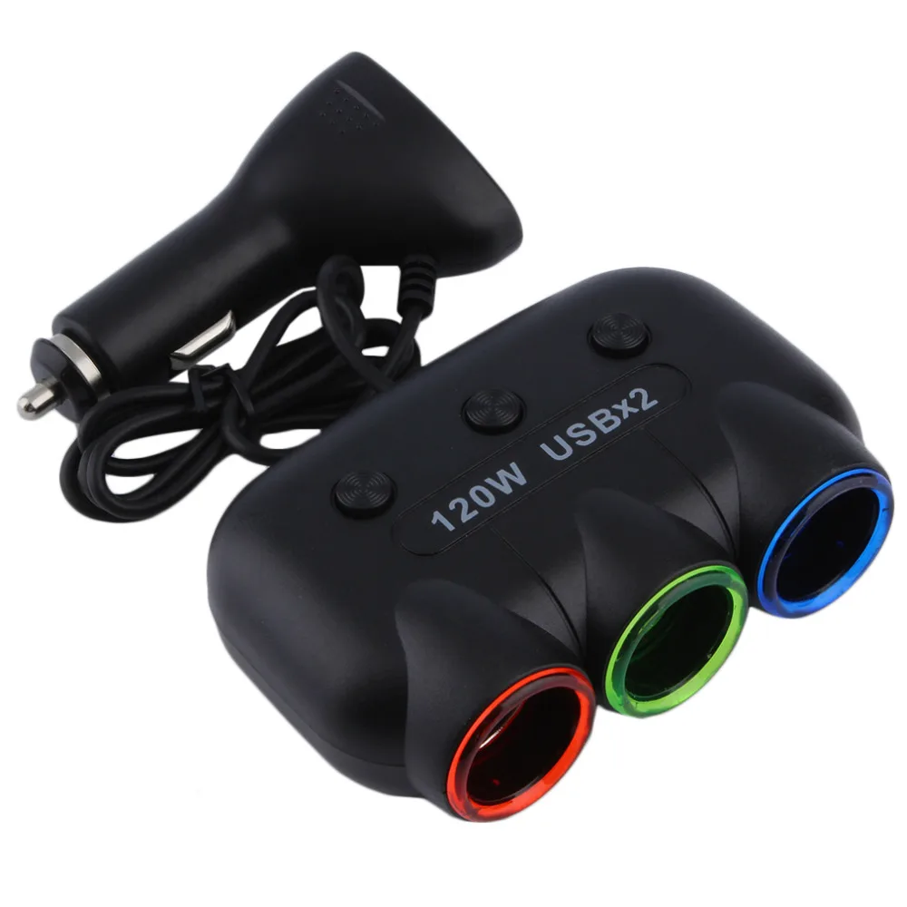 New Multi Socket Auto Car Cigarette Lighter Splitter USB power Adapter