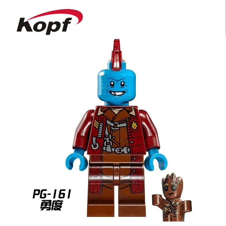 20Pcs PG161 Building Blocks Yondu With Baby Groot Rocket Raccoon Tree Man Guardians of the Galaxy Super Heroes Toys for children baby-building-blocks