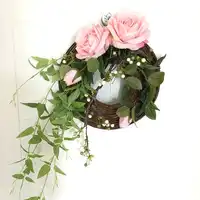 Rose Door Wreaths / Mirror Flower Garlands Wedding Christmas Home Decoration Party Decorative Flowers