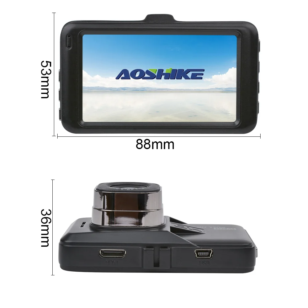 AOSHIKE 3 дюйма цинковый сплав сенсорный HD 720P 480P Автомобильное зеркало заднего вида