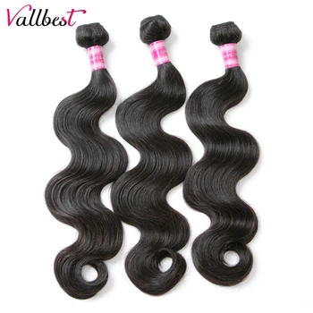 

Vallbest Brazilian Hair Body Wave Bundles 100% Human Hair Weave Extensions 100g/Piece Natural Black Color Remy Hair 8-28 inch