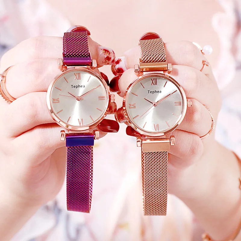 

Fashion Trend Women Designer Watches Top Brand Luxury Magnetic Mesh Watch Ladies Simple Dress Quartz Clock relogio feminino 2019