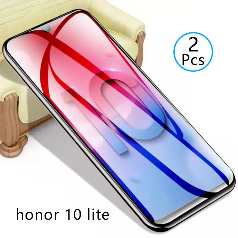 Закаленное стекло для Honor 10 Lite 2 шт. Защитное экрана телефона Защитная пленка Huawei