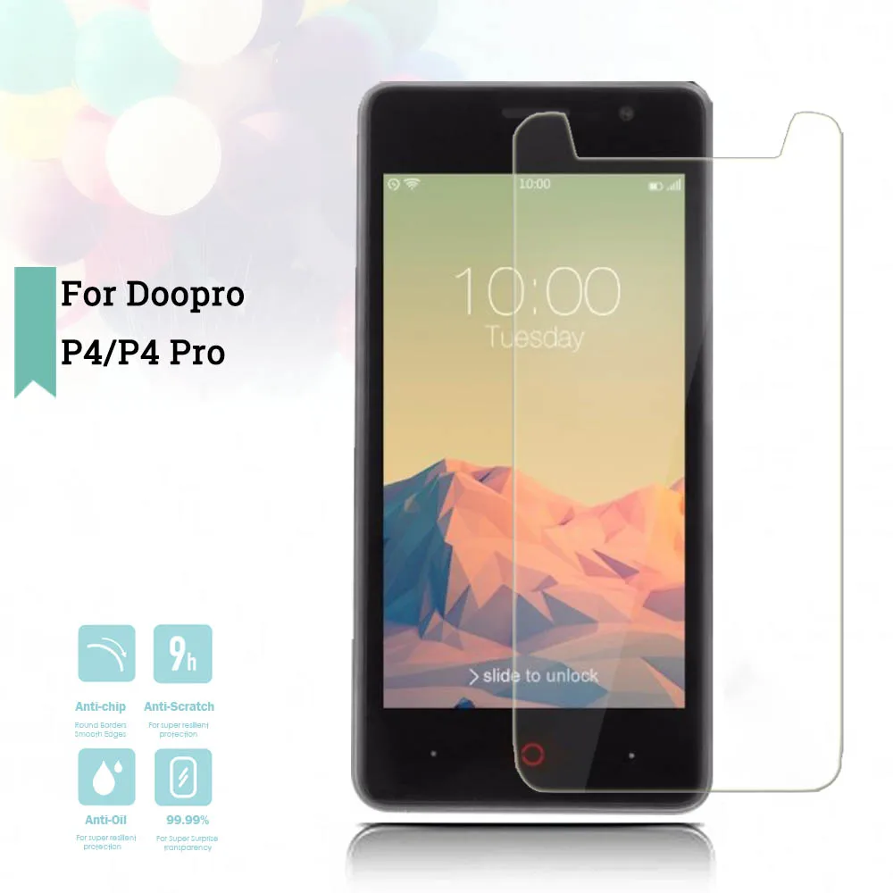 

2.5D 0.26mm 2019 Tempered Glass Doopro P4 P4 Pro Toughened Screen Protector Film Protective Screen Case Universal