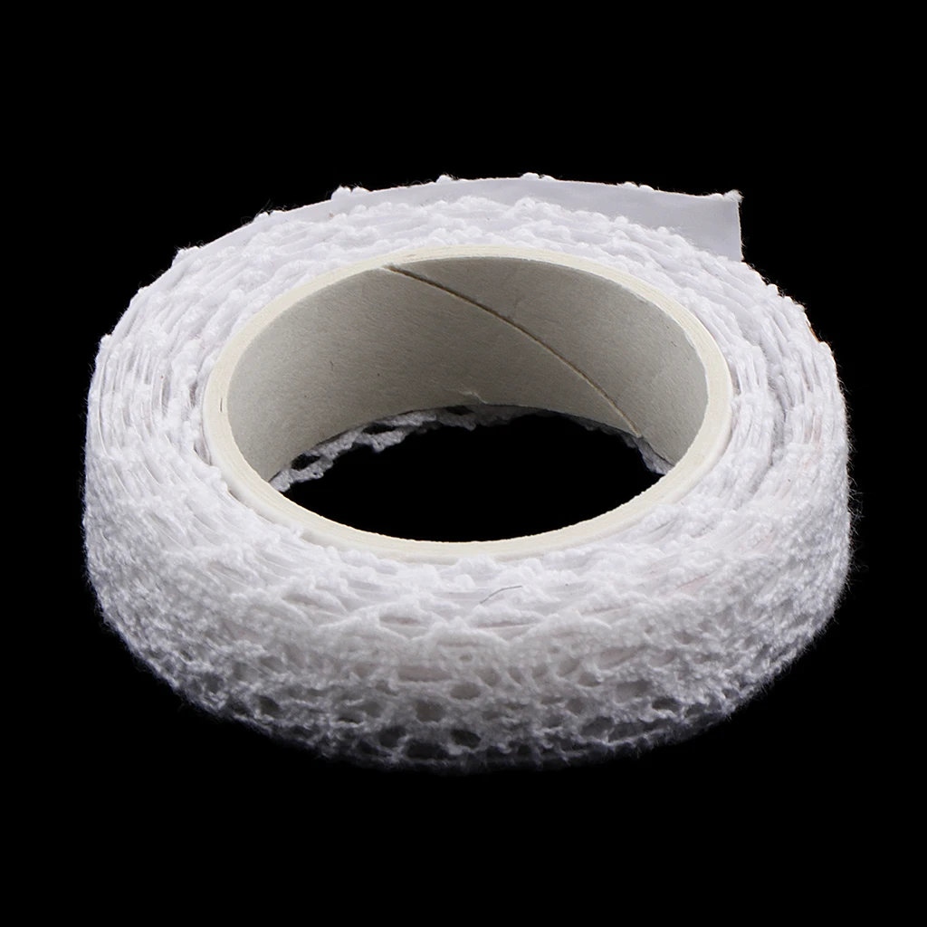 3 Rolls of 2 Meters Cotton Lace Washi Tape Self Adhesive Sticker for DIY Diary Scrapbook Album Card Making Decoration 15mm