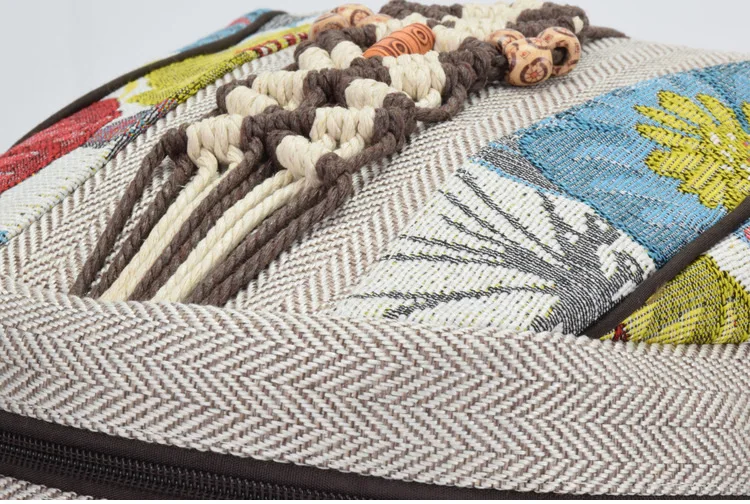 2021 New Retro Woman Backpack Female Shoulder Bag Pure Hand-woven Cotton Linen Small Rucksack Ancient Bag Student School Bags