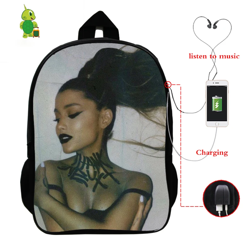 Ariana большая сумка-рюкзак для мужчин и женщин рюкзак USB зарядка Рюкзак для ноутбука школьные сумки для подростков дорожные сумки на плечо