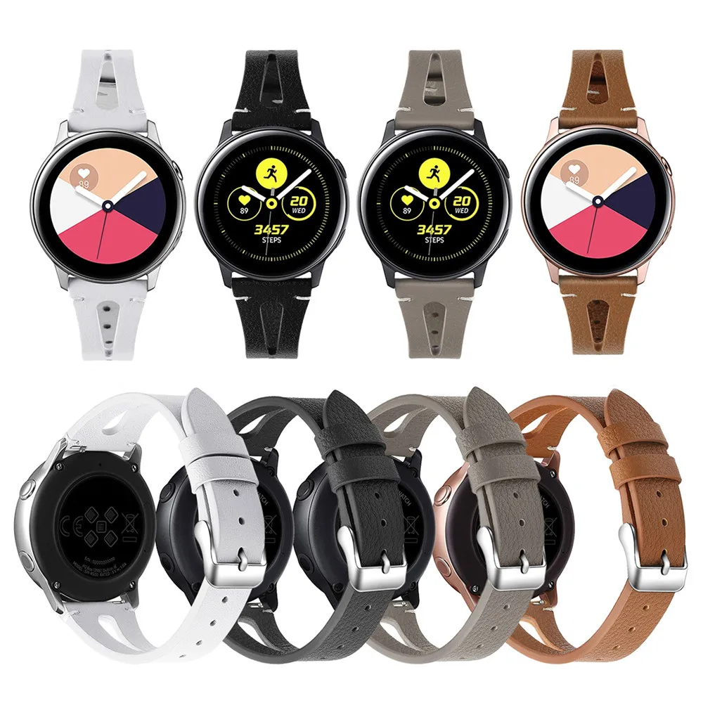 Ремешок для часов из натуральной кожи Samsung Galaxy Watch Active Smartwach сменный ремешок