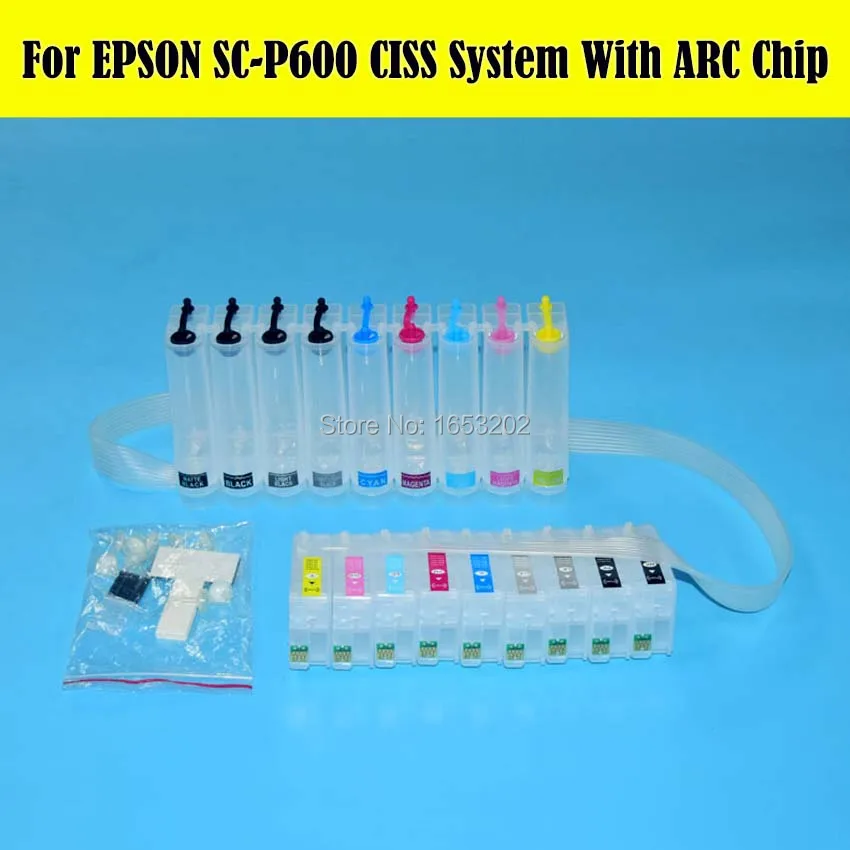 1 Set T7601 P600 Ciss Continuous Ink Supply System For EPSON SC-P600 Ciss With Show Ink Level Permanent ARC Chip