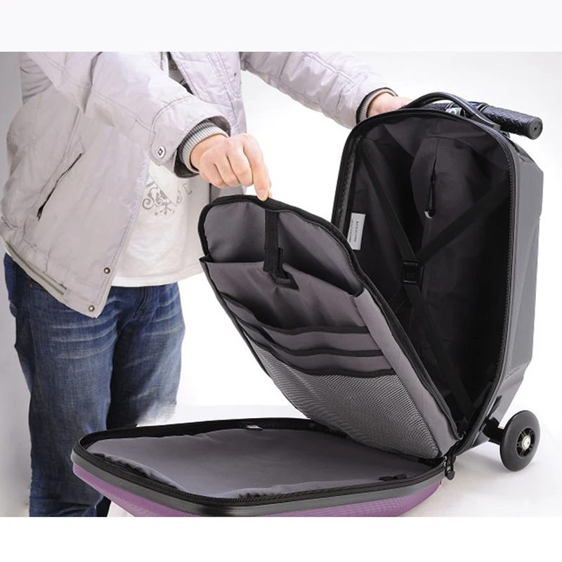 Letrend Business Skateboard Rolling Luggage Spinner Students Oxford Trolley Suitcases Wheel Travel Bags laptop bag