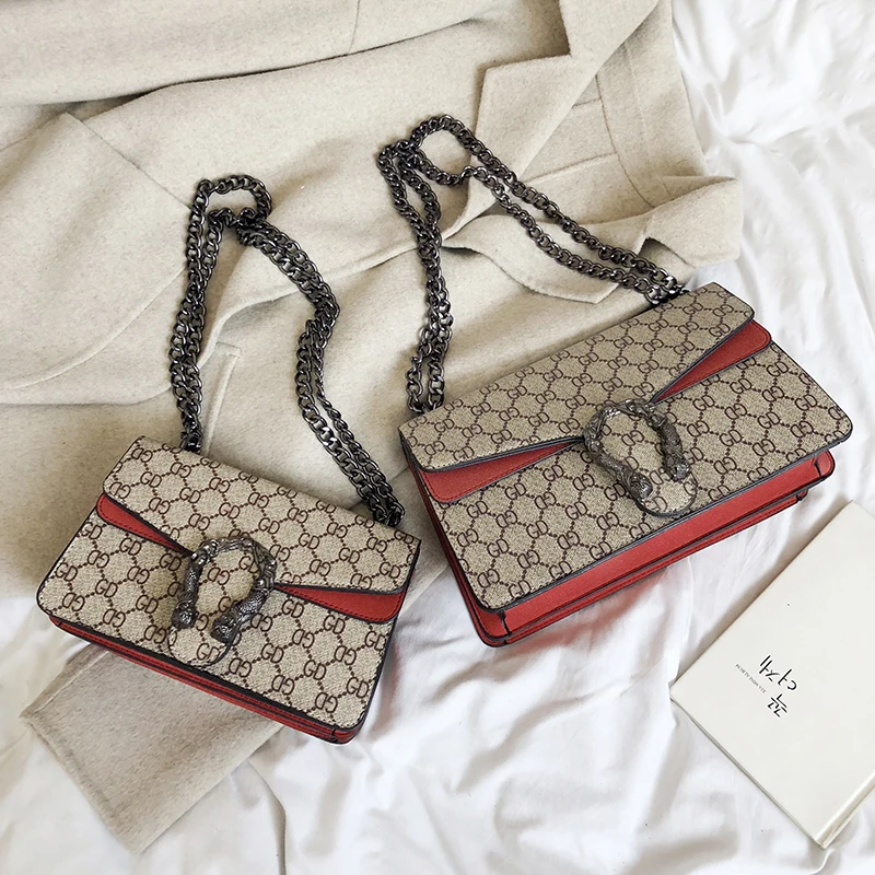 2019 Famous Brand Luxury Handbag Women Bag Designer Women's Bag Chain Messenger Shoulder Bags Female Tiger head Clutch Velour