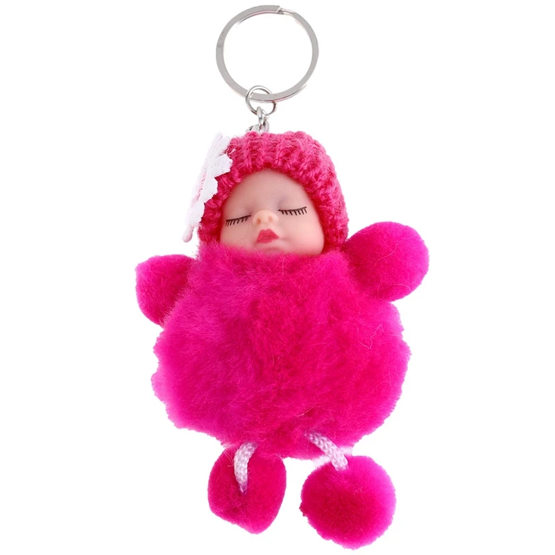Sleeping Baby Doll Ball Key Chain Car Keyring Holder Bag Pendant Charm