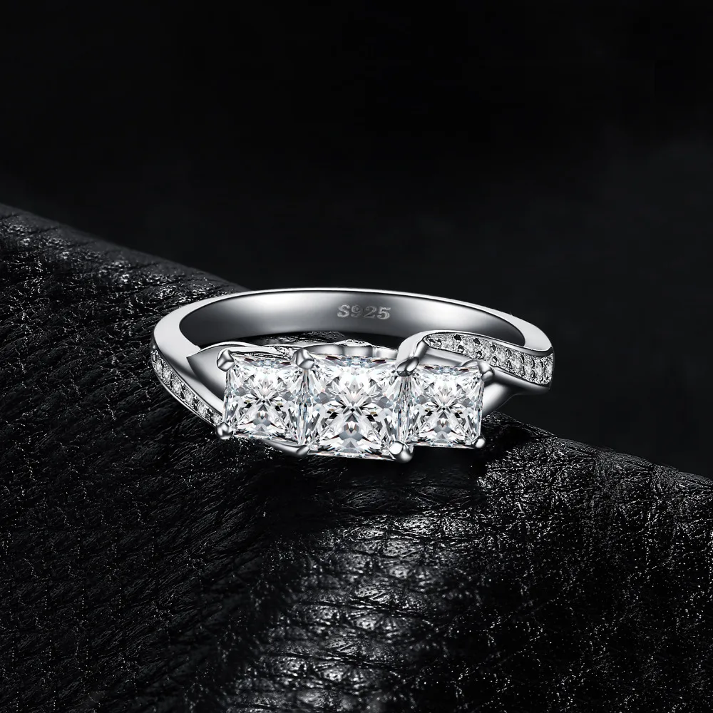 JewelryPalace витой CZ проложить группа 3 камень 0.5ct принцессы с кубического циркония
