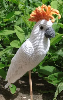 

Amigurumi WHITE COCKATOO , baby shower house room decrotive, gift for freind,photo use