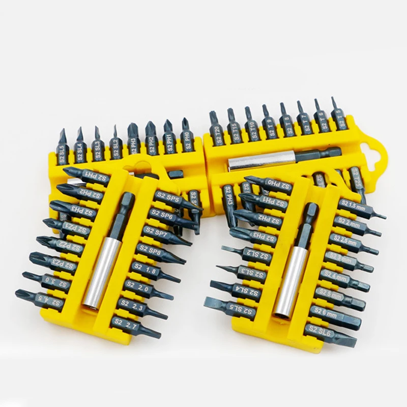 

17pcs/set 1/4" 25mm Phillips/Slotted/Torx/Pozidriv Screwdriver Bits S2 Material Electric Screwdriver Head Power Driver Tools