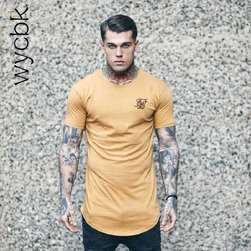 

Summer Men ss Sik Silk Kanye West Sik Silk Men Casual Hip Hop Irregular cut Zipper Short Sleeved T-shirts Khaki green red