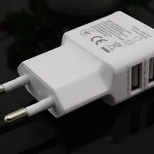 100 шт./лот ЕС Plug 100-240 В 2 Dual USB порты Главная Путешествия стены AC питания зарядное устройство для мобильного телефона адаптер для Samsung Galaxy S3 S4