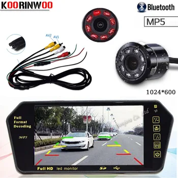 

Koorinwoo HD CCD Wirelress 1024*600 Car Monitor Screen TF USB Bluetooth MP5 FM Car rear view camera Parking Reverse Accessories