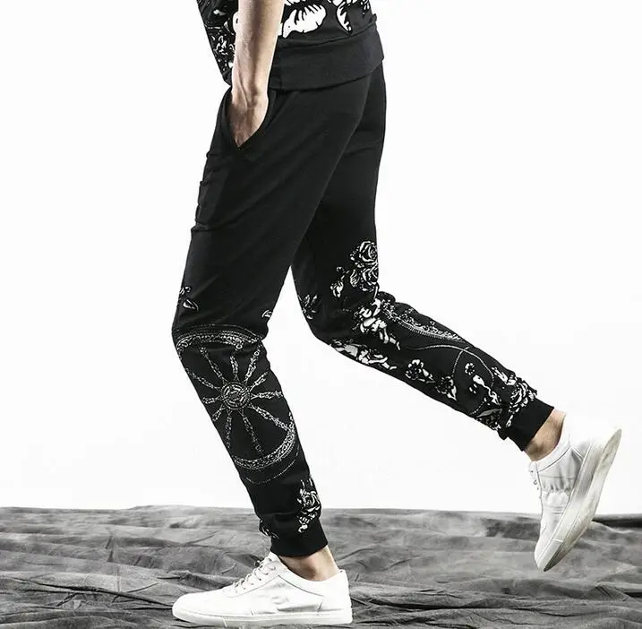 2022 spring summer personality fashion mens printing pants 