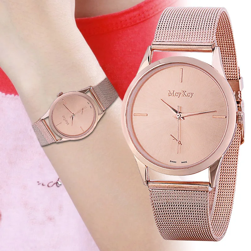 

HEXIN 2019 New Fashion Female Clocks Women Luxury Quartz Watch rose gold Stainless Steel dress Watches montre femme