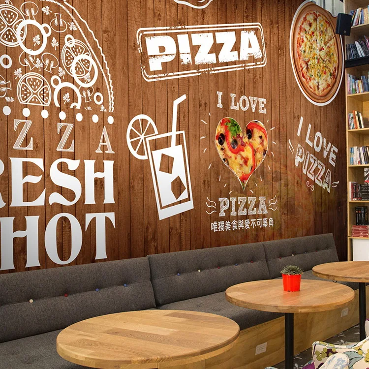 Custom Size Photo Vintage wood sushi pizza restaurant