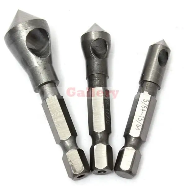 

3pcs Countersink Deburring Drill Bits Chamferring Drill Tapper Hole Cutter