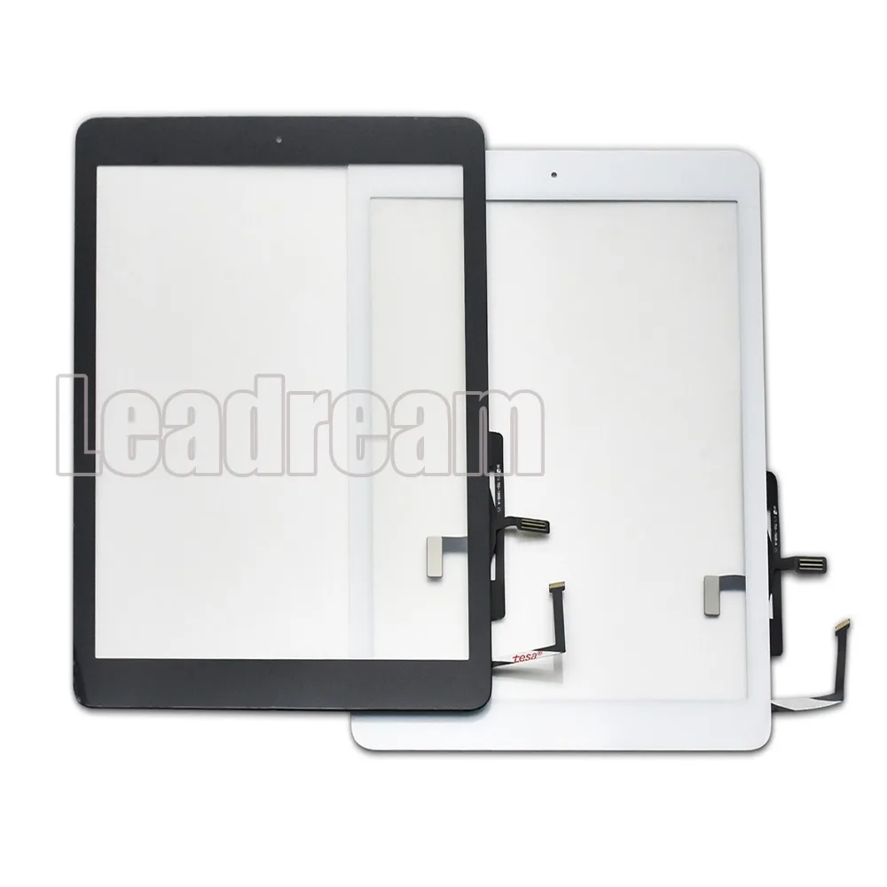20pcs/lot Free DHL Touch Screen Glass Panel Digitizer for iPad Air 1st includes home button (A1474 A1475 A1476) Tablet Screen