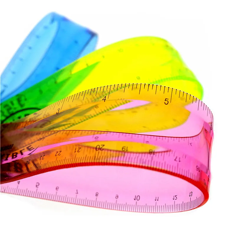 Soft Ruler multicolour student flexible ruler tape measure 15cm 20cm