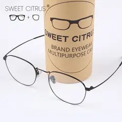 Сладкие цитрусовые Мода полный обод Рамка из титанового оправа мужские Оптические очки оправа женские Рецептурные очки сплав очки