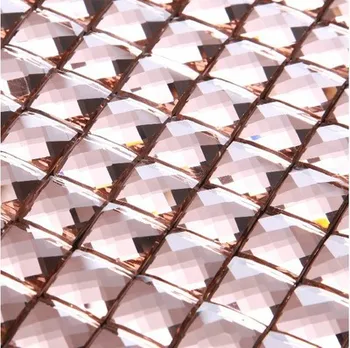 

glossy multi color 13 faced diamond mirror glass mosaic tile luxury fashion for kitchen backsplash brown purple blue brown