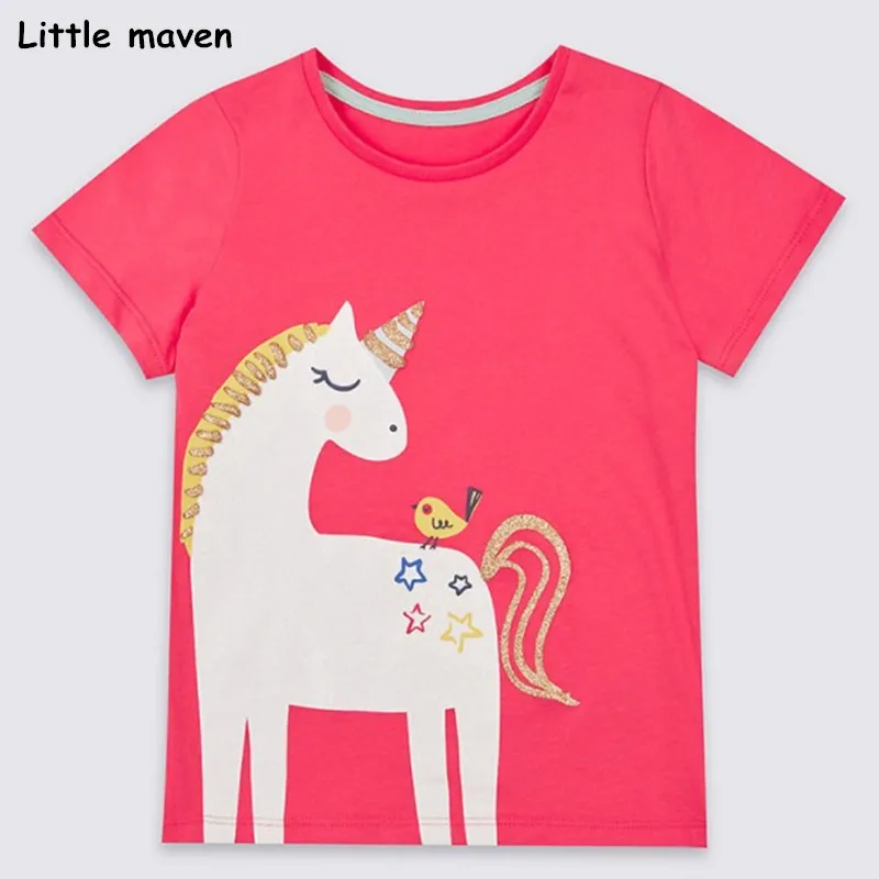 Детская одежда Little maven 2018 летняя для маленьких девочек футболки с коротким