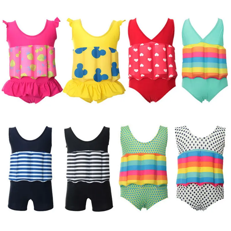 Quick-drying Kids Buoyant Swimsuit Children's Detachable Floating Joint Body Swimsuits Small and Medium Boys and Girls Swimwear09