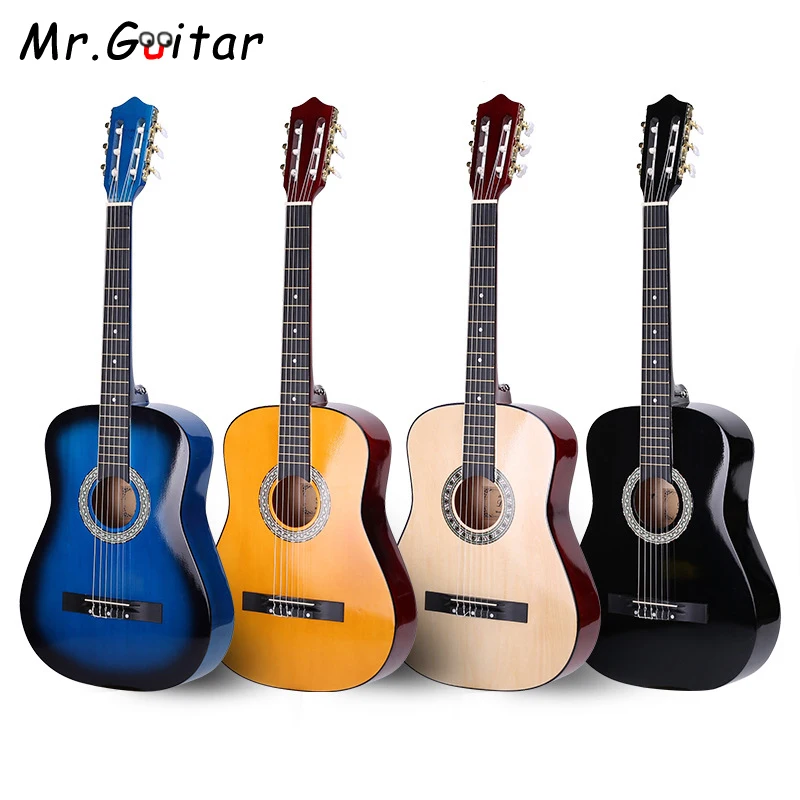 Mr Guitar 38 Классическая гитара 6 струн 4 цвета аксессуары для гитары с сумкой медиаторы тюнер метроном гитарные комплекты AGT64