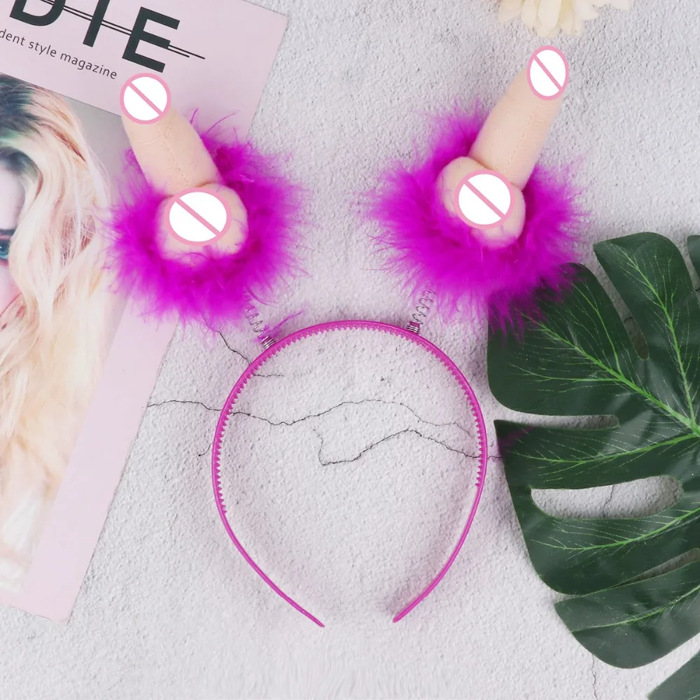 Novelty Bride Penis Shaped Crown Tiara Headband Hair Hairband Bezel for Girls Night Out Bachelorette Hen Party Accessorie