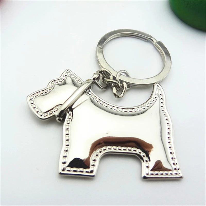 Cute Dog Keychain Metal Puppy Key Chain Car Pendant Handbag Charm