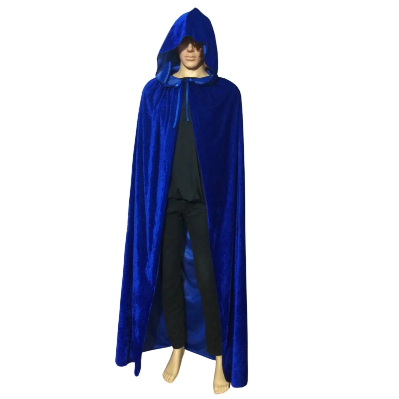 Halloween Medieval Velvet Hooded Cloak Gothic Vampire Wicca Robes Cosplay Capes