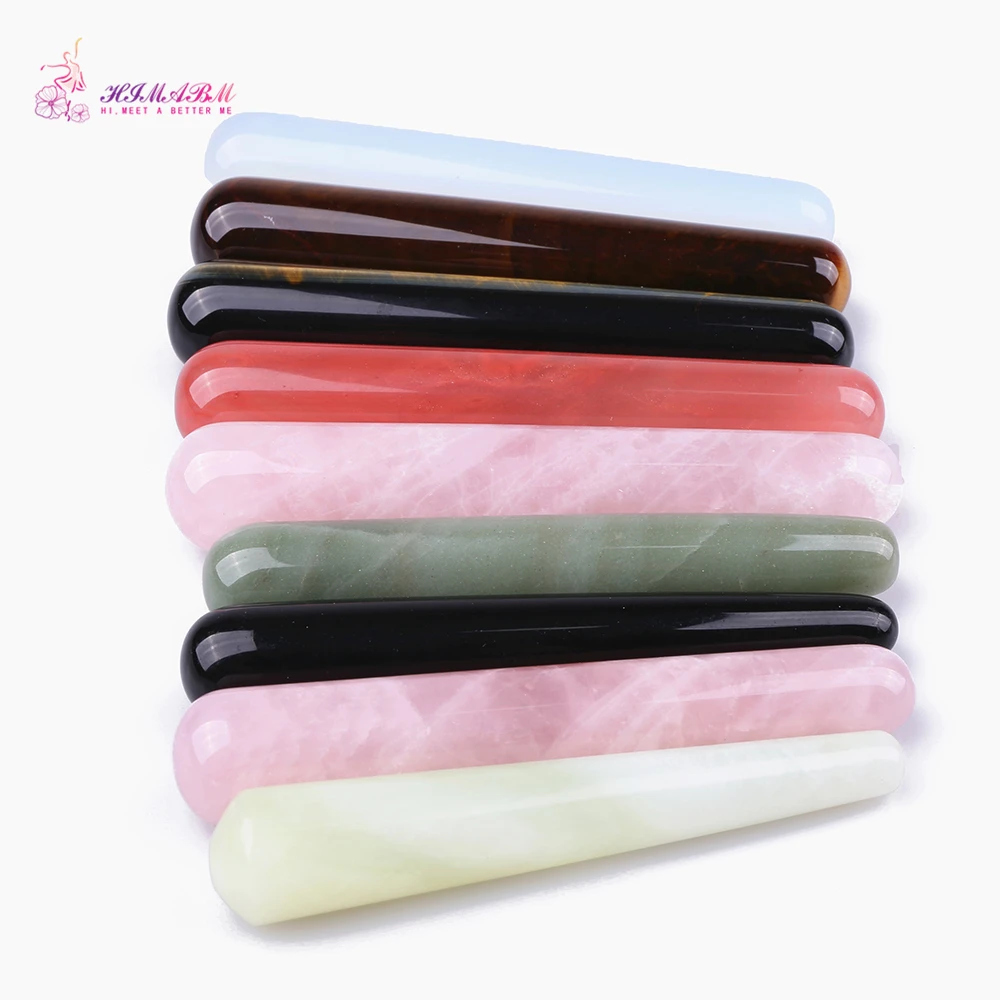 HIMABM 9 Pcs 100% Natural Xiuyan Jade Crystal Massage Stick Beauty Face Massage Wands For Body Yoni Wand Health Care HIMABM 9 Pcs 100% Natural Xiuyan Jade Crystal Massage Stick Beauty Face Massage Wands For Body Yoni Wand Health Care