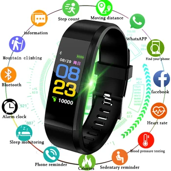 

2019 New Smart Bracelet Heart Rate Blood Pressure Monitor Smart Band Fitness Tracker Watch Multi Function Sport Smart Wristband