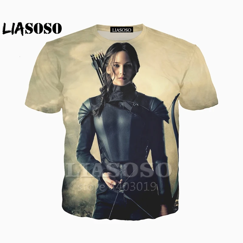 

LIASOSO New Movie The Hunger Games Tees 3D Print t shirt/Hoodie/Sweatshirt Unisex Hip Hop Harajuku Funny Tops hoodies A049-42