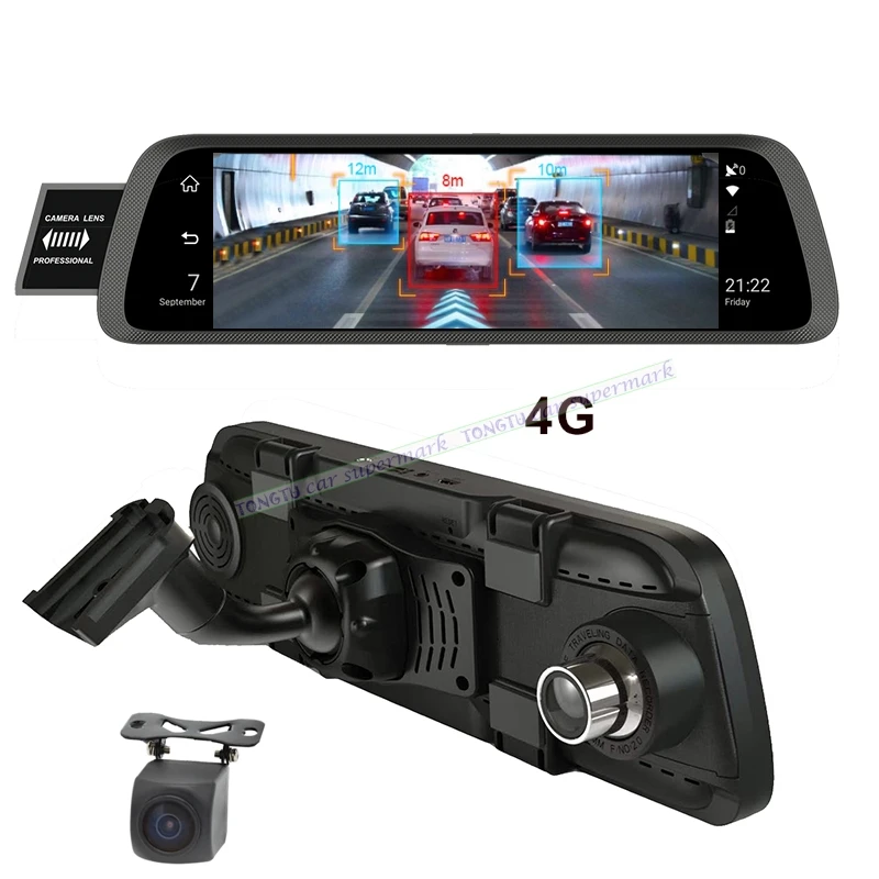 

10 Inch Dual Usage in One Smart Mirror DVR 4G ADAS Android Car Camera With Special Bracket rearview mirror WiFi GPS Camera