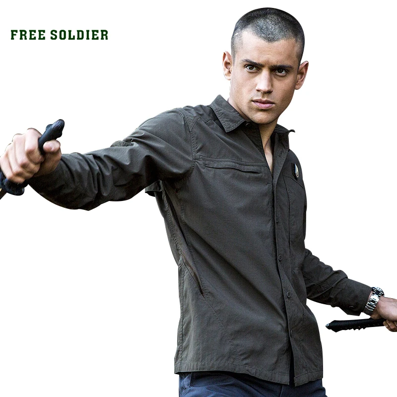 

FREE SOLDIER outdoor sport tactical shirt with long sleeve men's brand clothing quick drying