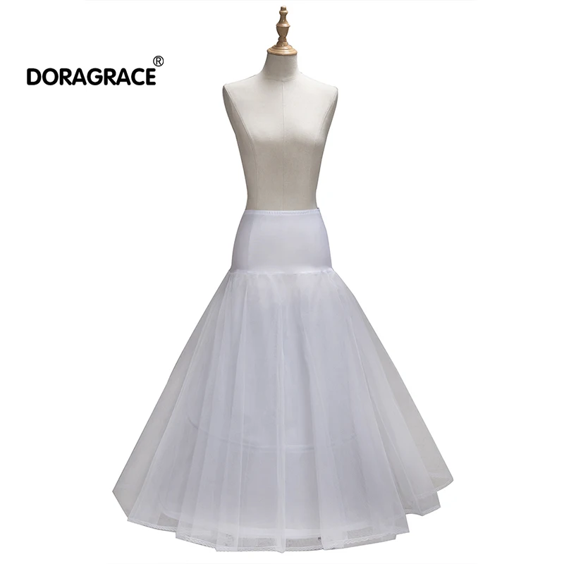 

Doragrace 2 Hoops One Layer Tulle A Line Petticoats 2019 Women Underskirt For Wedding Dress Wedding Accessories jupon crinoline