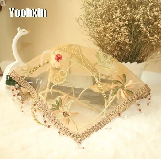 

Classical green beads lace Embroidery placemat cup coaster mug kitchen Christmas table place mat cloth tea dining doily pan pad