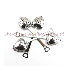 200 шт./партия, горячая потрясающая ложка для заваривания чая Ложка-ситечко в форме сердца из нержавеющей стали, фильтр для кухни