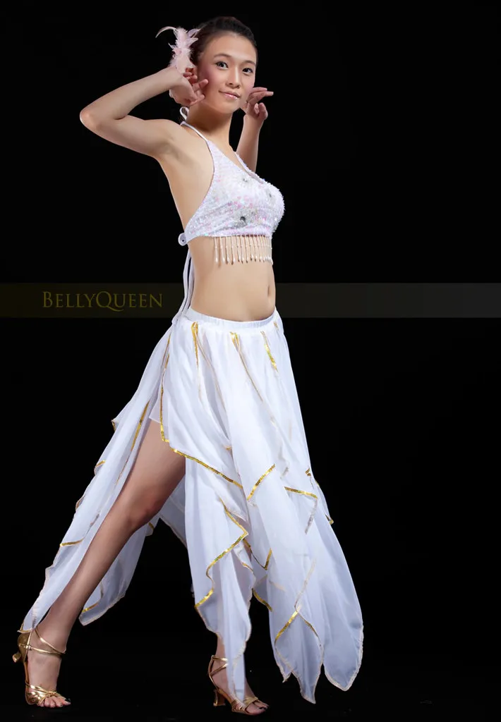 Юбка для танца живота костюмы для танца живота юбка Oriental танец живота юбки с золотым краем 10 цветов