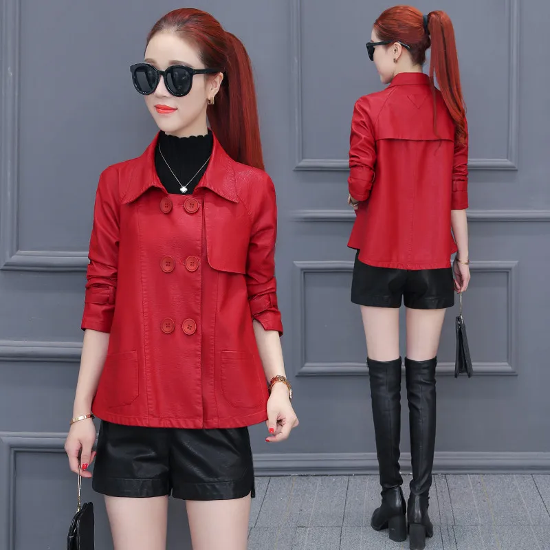 Printemps Vestes Feminina En De black coffee 2019 Black Pu Outwear Théegg Couro Femme coffee red Liner Automne Al679 Warm Liner Supérieure Cuir Jaqueta Liner red Femmes Veste Qualité XuPkZiO