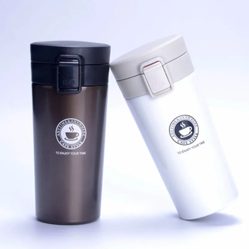 Double Wall Stainless Steel Vacuum Flasks Coffee Tea 380ml Car Thermos