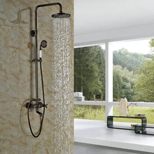 Best Quality Oil rubbed Bronze 8 Rain Shower Faucet Mixers with Brass Ceramic Handshower Wall Mounted
