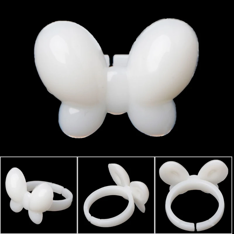 

50Pcs Butterfly Nail Rings Manicure For False Nails Art Polish Display Practice